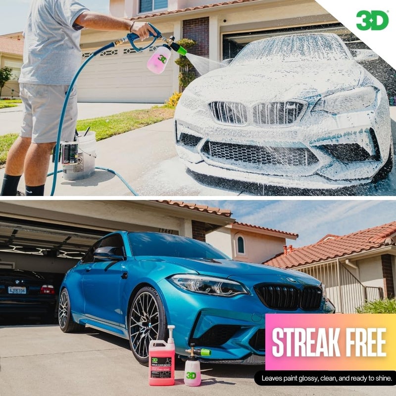 3D Pink Car Soap â€“ 1 Gallon |pH Neutral Car Wash Soap with High Suds & Cherry Scent | Scratch-Free, High Gloss Shine | Safe on Wax & Sealants | Weekly Car Care - Image 5